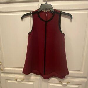 Madewell Crepe Canal Maroon Relaxed Fit Sleeveless Blouse Women’s Size XXS